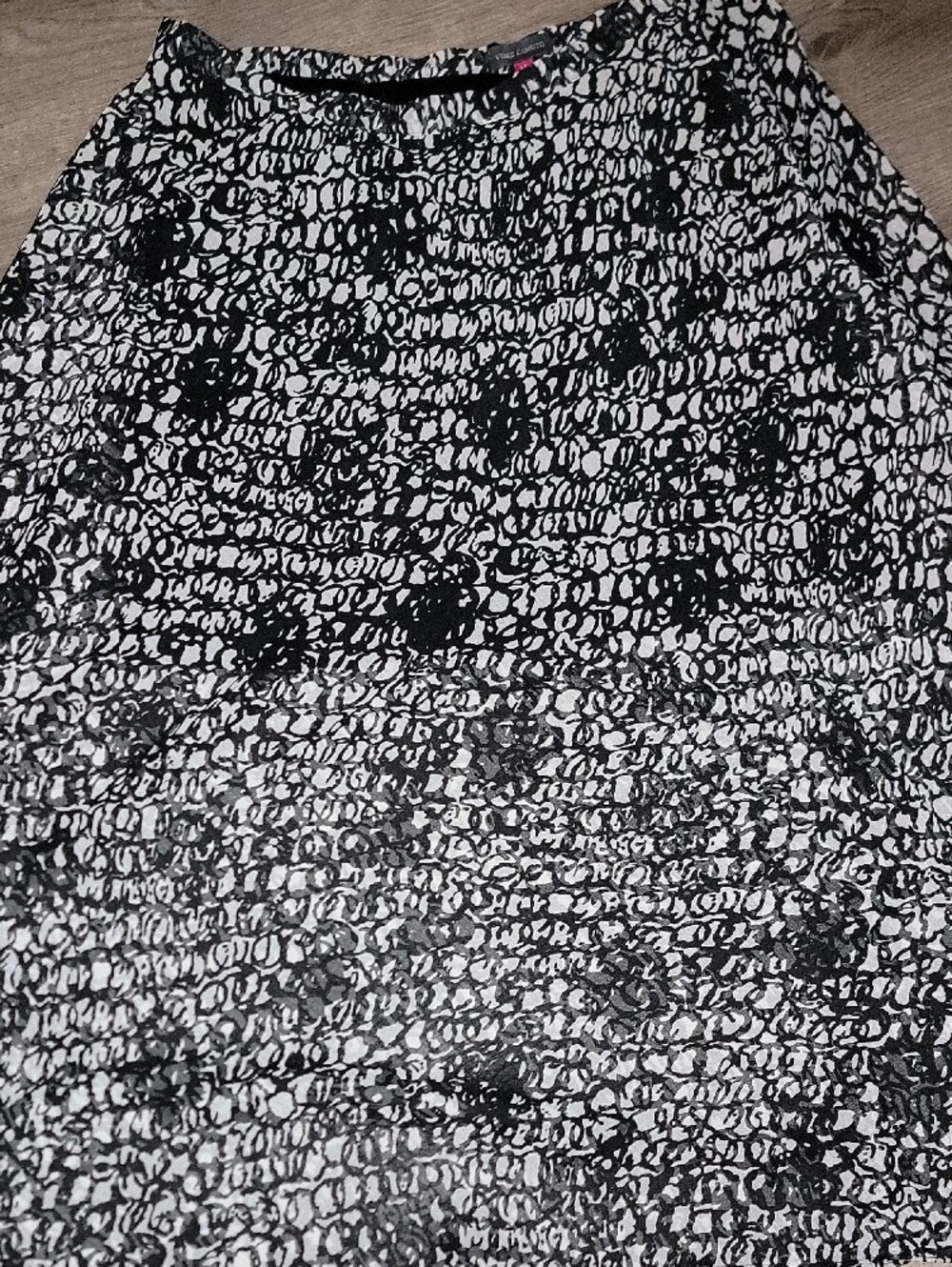 Vince Camuto Black and White Printed A-Line Skirt - Picture 2 of 6